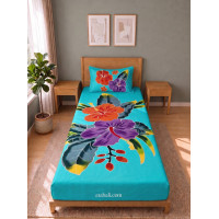 Hand Painted Rayon Bedsheet Set Single Size